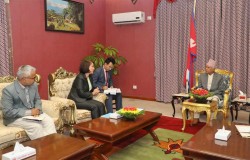 राष्ट्रपति पौडेलसँग युरोपेली सङ्घका राजदूतको शिष्टाचार भेट 